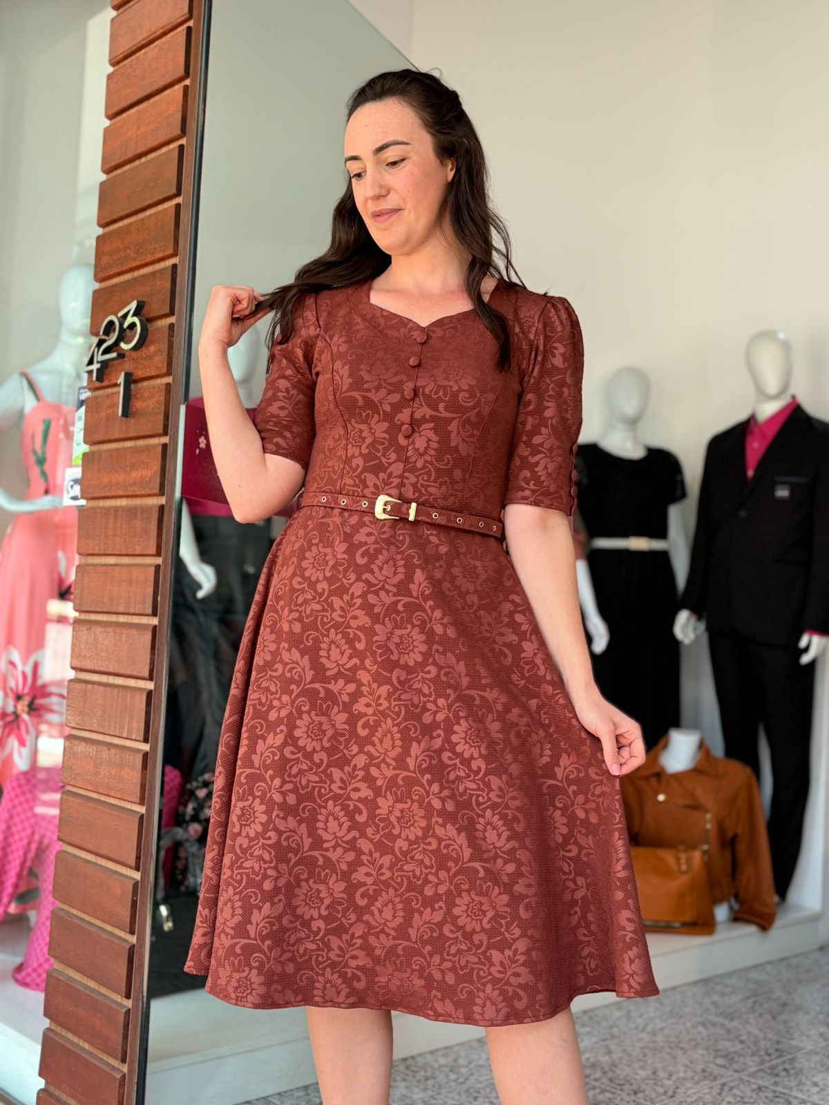 Vestido Godê Jacquard