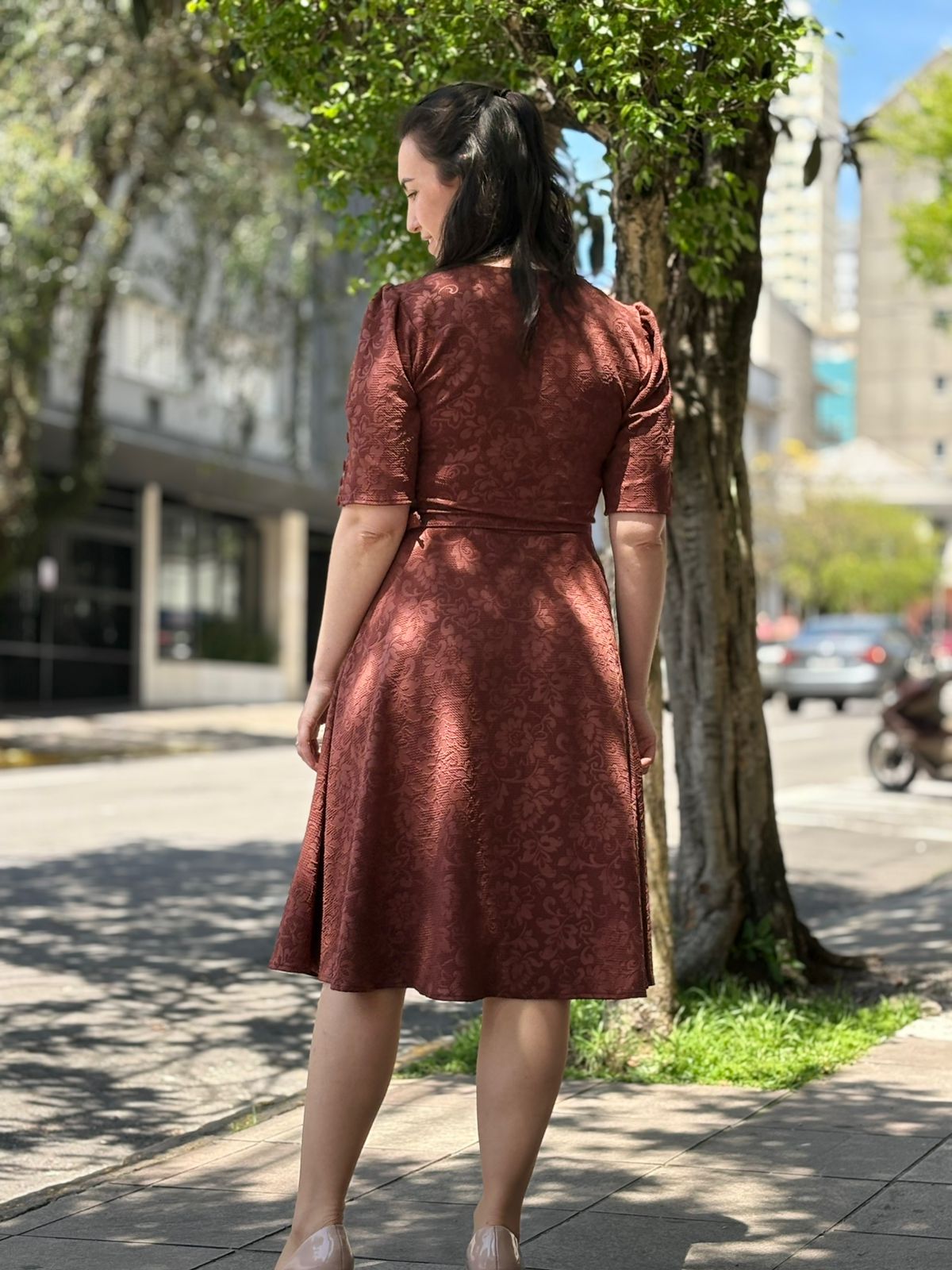 Vestido Godê Jacquard