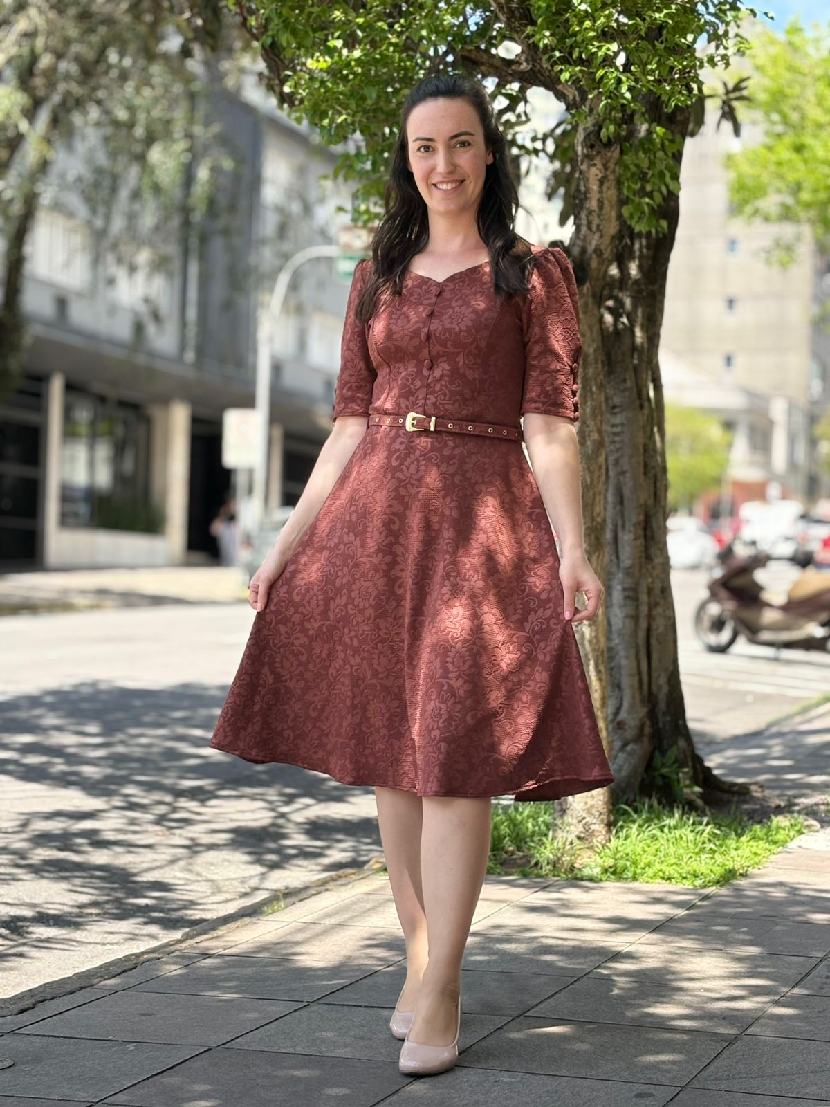 Vestido Godê Jacquard