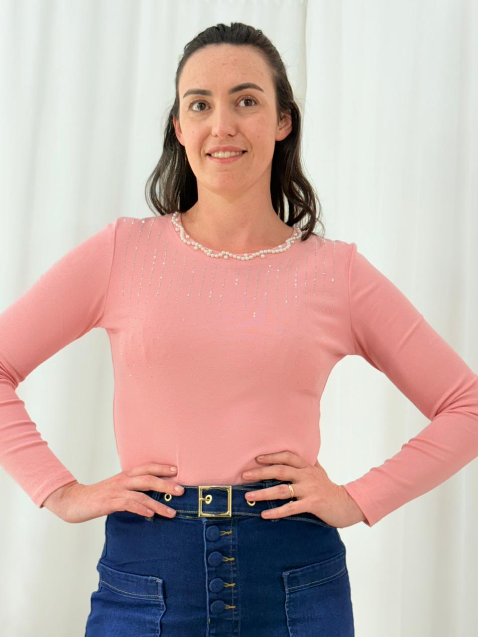 Blusa Pérola Manga Longa